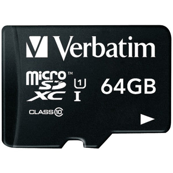 VERBATIM 44084 64GB Class 10 microSDXC(TM) Card with Adapter