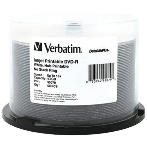 VERBATIM 95079 4.7GB DataLifePlus(R) DVD-Rs, 50-ct Spindle