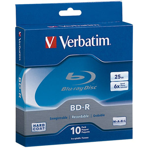 VERBATIM 97238 25GB 6x Blu-ray Disc(R) BD-R (10-ct Spindle)