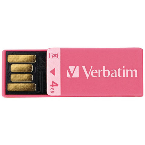 VERBATIM 97549 4GB Clip It USB Drive (Pink)