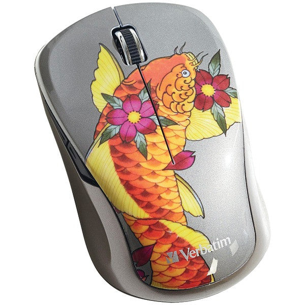 VERBATIM 98615 Wireless Multi-Trac Blue LED Mouse (Koi)