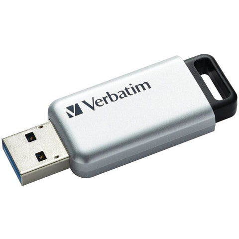 VERBATIM 98664 Store 'n' Go(R) Secure Pro USB 3.0 Silver Flash Drive with AES 256 Hadware Encryption (16GB)