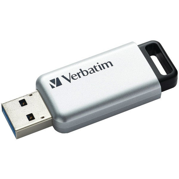 VERBATIM 98665 Store 'n' Go(R) Secure Pro USB 3.0 Silver Flash Drive with AES 256 Hardware Encryption(32GB)