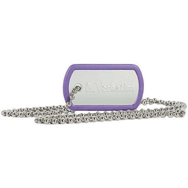 VERBATIM 98672 Dog Tag USB Flash Drive (16GB; Violet)