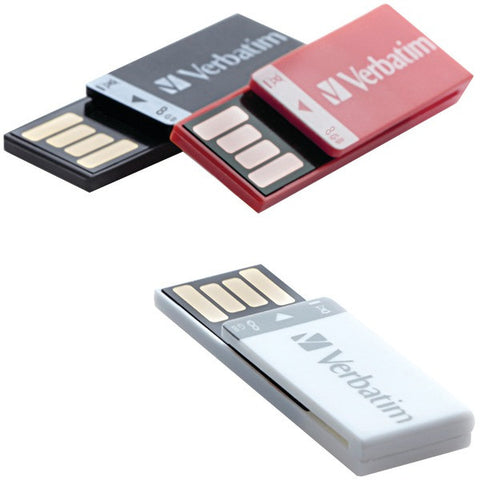 VERBATIM 98674 8GB Clip It USB Drives, 3 pk