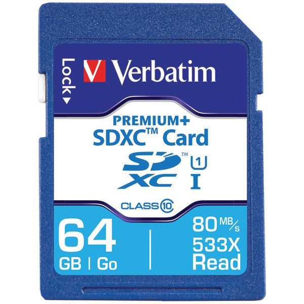 VERBATIM 98728 PremiumPlus 533X SDXC(TM) Memory Card (64GB)