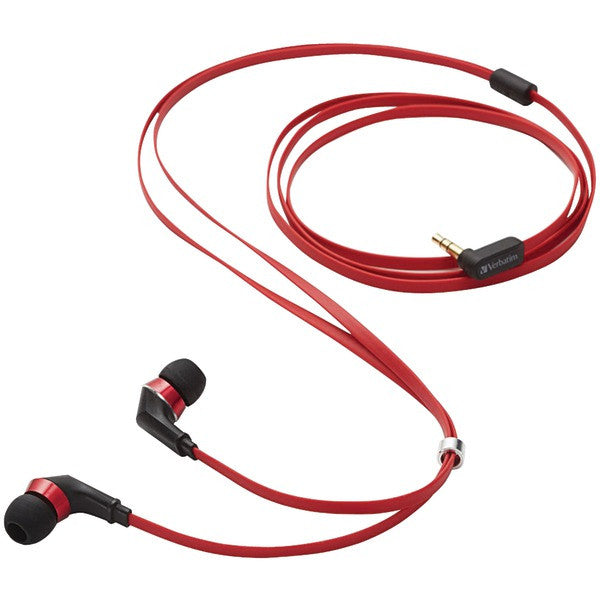 VERBATIM 99209 Tangle-Free Earphones (Red-Black)