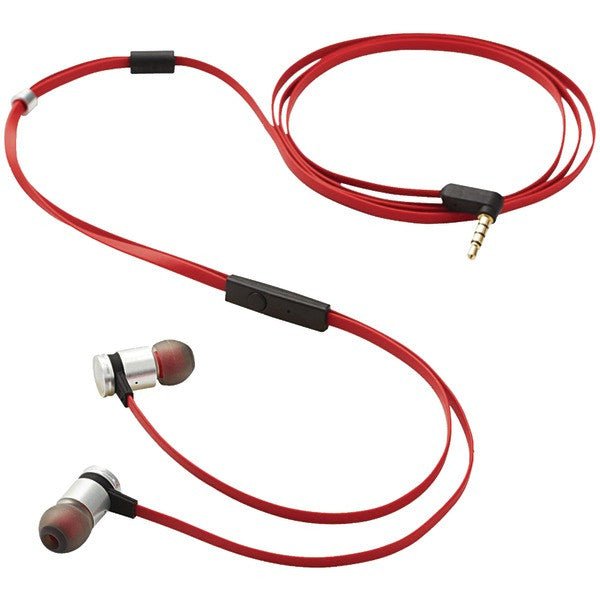 VERBATIM 99210 Listen & Talk Earphones with Microphone (Red-Silver)