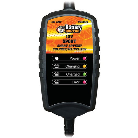 BATTERY DOCTOR 20069 Battery Doc(R) 12-Volt 1.25-Amp Sport CEC Charger-Maintainer