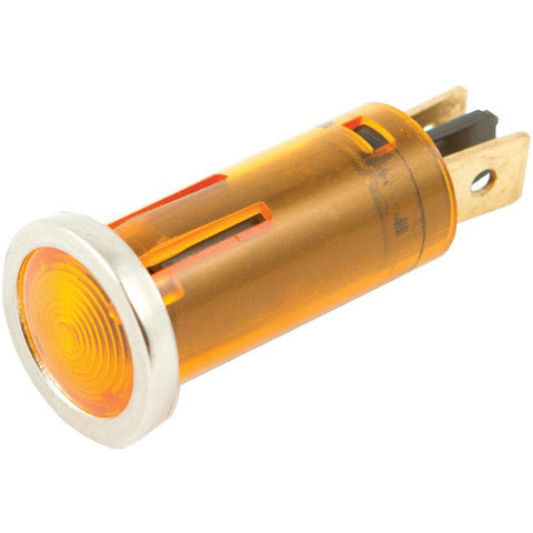 BATTERY DOCTOR 20540 12-Volt .5" Round Indicator Light with Chrome Bezel (Amber)