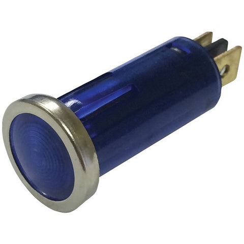 BATTERY DOCTOR 20541 12-Volt .5" Round Indicator Light with Chrome Bezel (Blue)
