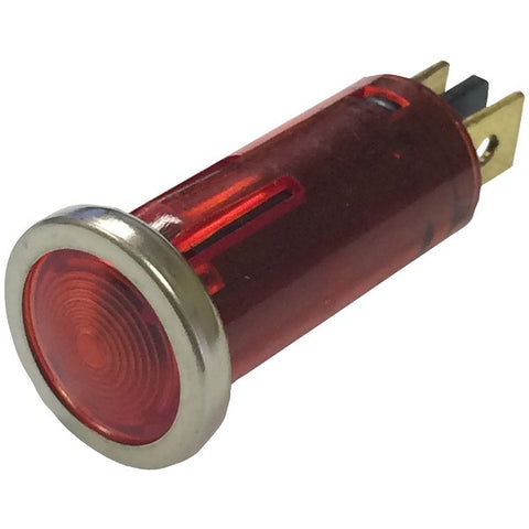 BATTERY DOCTOR 20543 12-Volt .5" Round Indicator Light with Chrome Bezel (Red)