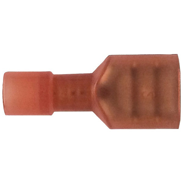 AMERICAN TERMINAL 80248 Nylon .25" Fully Insulated Quick-Disconnect Terminals, 100 pk (22-18 Gauge, Female)