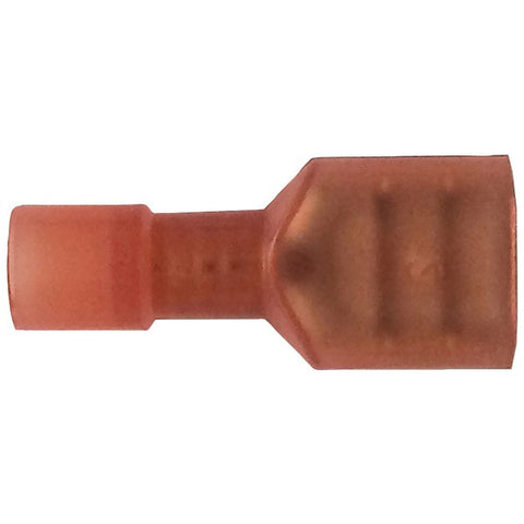 AMERICAN TERMINAL 80248 Nylon .25" Fully Insulated Quick-Disconnect Terminals, 100 pk (22-18 Gauge, Female)