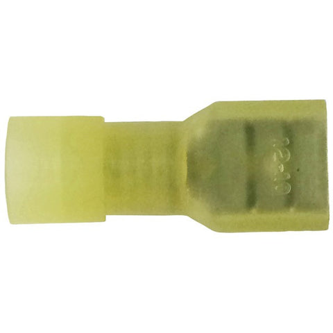 AMERICAN TERMINAL 80252 Nylon .25" Fully Insulated Quick-Disconnect Terminals, 100 pk (12-10 Gauge, Female)