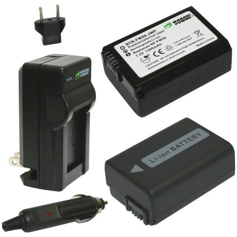 WASABI POWER KIT-BTR-FW50-LCH-FW50 Sony(R) NP-FW50 Battery 2-Pack & Charger