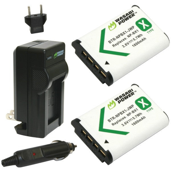 WASABI POWER KIT-BTR-NPBX1-LCH-NPBX1 Sony(R) NP-BX1, NP-BX1-M8 Battery 2-Pack & Charger