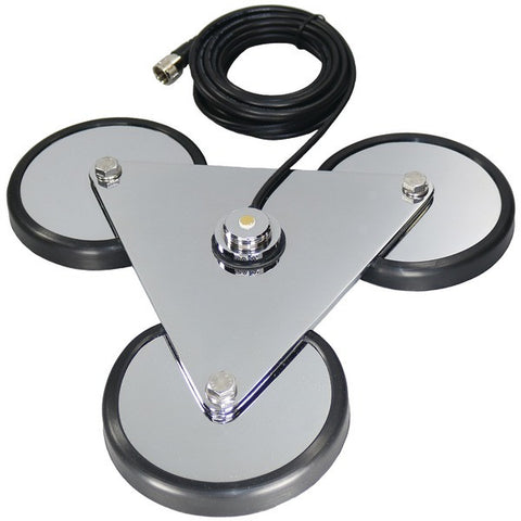 TRAM 12692 Tri-Magnet NMO Antenna Mount with Rubber Boots & 18ft RG58A-U Coaxial Cable