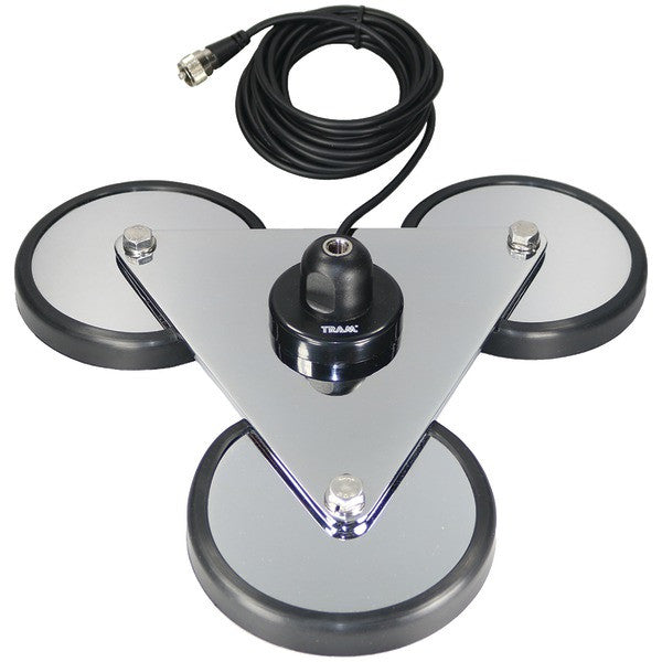 TRAM 2692 5" Tri-Magnet CB Antenna Mount with Rubber Boots & 18ft RG58A-U Coaxial Cable