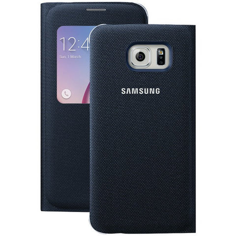 SAMSUNG 34-2879-05-XP Samsung(R) Galaxy S(R) 6 S-View Flip Cover (Black Sapphire Fabric)